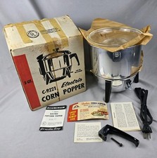 NOS Vintage Mirro C-9221 Aluminum Popcorn Popper Glass Lid 3 Qt USA Atomic MCM picture