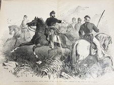 Antique Civil War Engraving: Gen. Burnside Issuing Orders to Staff picture