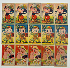 1948 Vintage Japanese Menko Cards Lot of 15 - Mickey Mouse Betty Boop Popeye picture