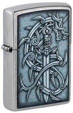 Zippo Medieval Dragon and Blade Street Chrome 48365 picture