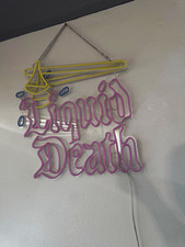 Liquid Death Neon Sign Wall Light, Pink Yellow Blue, Plastic picture