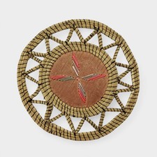 Vintage Porcupine Quill Birch Bark Sweetgrass Trivet 6