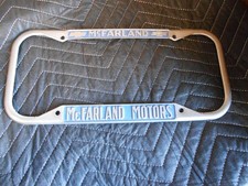Vintage Rare 40s 50s McFARLAND CHEVROLET Motors Dealer License Plate Frame picture