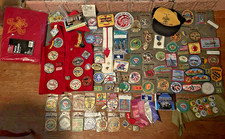 Huge Vintage Boy Scout Memorabilia Lot 115+ Piece Patches Vest Sash Medals 1980s picture
