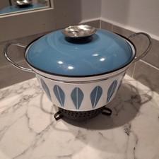 Cathrineholm Enamelware Covered Casserole W/handles Iconic Teal Lotus Design picture