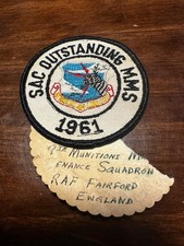 1961 US Air Force USAF SAC Outstanding MMS Maintenance Squadron Patch picture