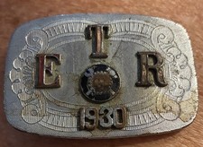 Vtg Rare HOOK-FAST Belt Buckle NYC Stamp Machinist Trade ETR Wrench Hammer Gear picture