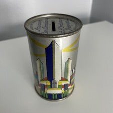 Vintage Chicago Worlds Fair 1933 1934 American Can Company Metal Bank 3.5 Inches picture