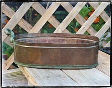 Vintage Copper Planter Oval Herb Garden Pot Trough Rustic Primitive picture
