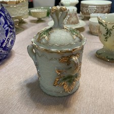 Northwood Maple Leaf Sugar With Lid Very Rare Piece To Find Complete Early 1900S picture