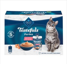 Blue Buffalo Tastefuls Purees Salmon Cat Food 3 Ounce (Pack of 12), Brown picture