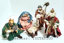 🔥 MIDWEST IMPORTERS 5 Piece NATIVITY SET Hand Crafted CLOTHTIQUE Paper Mache picture