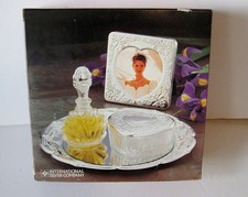 Vintage International Silver Company Mirror Brush etc Vanity Dresser Set 5pc NEW picture