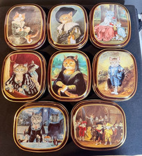 Vintage 1990 Bentley’s Cats Gallery Tin Set Susan Herbert Anthropomorphic Art picture