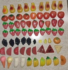 Vtg Refrigerator Fridge Magnets Mixed Lot of 67 Fruit Food Novelty Rare Rubber picture