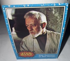 Vintage 1977 Topps Star Wars Card 59 Alec Guinness As Ben Kenobi Blue Border picture