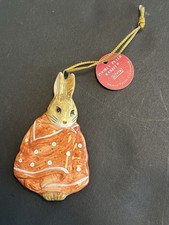 Vintage Schmid Beatrix Potter Poorly Peter Rabbit 1984 Ornament Tag Cord Japan picture