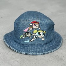 VTG Y2K Cartoon Network PowerPuff Girls Jean Bucket Hat 2000 picture