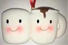 Hot Chocolate Cocoa + Marshmallow Ornament Two Person Family Couple Engaged Gift picture