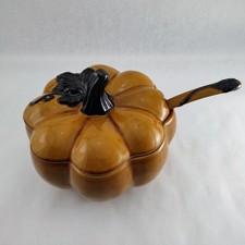 Pumpkin Soup Tureen Lid Ladle Valerie Cumberland Design Group Halloween Fall picture
