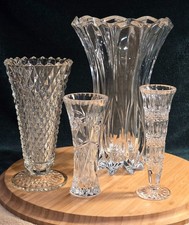 Pre-owned lot of 4 vases-(3 crystal & 1 Indiana Glass) JG Durand, Lenox & OTCO picture