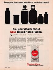 Carnation Albers Spur Horse Feed Ration Advertising Vtg Magazine Print Ad 1968 picture