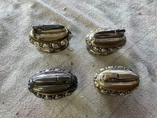 Vintage Set of 4 Ornate Table Cigarette Lighters Silver Tone Mid Century picture