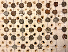 43 Vintage Square Date Nails Indented Dates (1921–1965) - picture