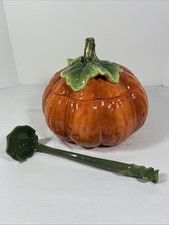 Pumpkin Soup Tureen with Lid & Ladle Summit Collection 10 Inch EUC picture