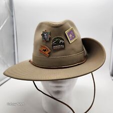 Vintage Walt Disney World Animal Kingdom Safari Hat Outback 4 Pins USA Sz M picture