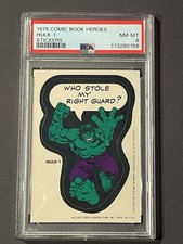 1975 Topps Marvel Comic Book Heroes Stickers Hulk-1 PSA 8 NM-MT 1st Edition picture