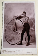 Cabinet Card image of Young Man on Penny-Farthing Bicycle picture