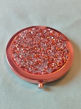 Inspirational Quote Rose Gold Tone Round Bejeweled Compact Mirror You're Awesome picture