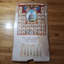 1961 LAUNDRY & DRY CLEANING Greensboro NC presidents Calendar picture
