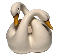 Vintage RELPO Loving Swans Geese Ceramic Planter Vase, Retro Decor, Unique Gift picture