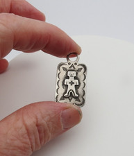 Navajo Fred Harvey sterling silver dog tag pendant vintage picture