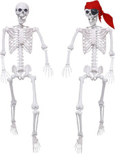 2 Pack 5.4Ft Halloween Skeletons Posable Skeletons Life Size Full Body Bones wit picture