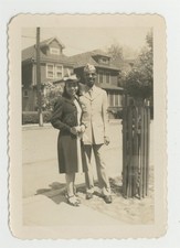 African American Romantic Couple 1940 Black Airforce Soldier Pilot Photo Q10072 picture