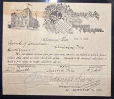 1895 L Gerstle Billhead, Chattanooga Tennessee Medicine Bank Ephemera Letter picture