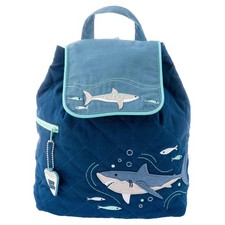 Stephen Joseph Kids' Toddler Quilted Backpack, Navy Shark picture