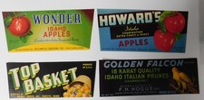 4 ifferent   Vintage Small Idaho Apples Crate Labels picture