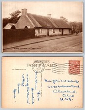 Burns Cottage Alloway Ayr Scotland Thatch Roof Valentine's Postcard picture