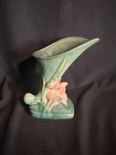 Vintage Roseville Art Pottery Zephyr Lily Cornucopia Vase picture