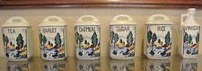 6 Vintage Czech Bohemian Ceramic Yvonne Canister Set with Beautiful Scenery picture