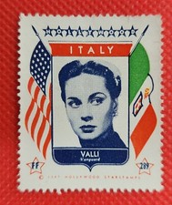 Valli Italy 1947 Hollywood Screen Movie Stars Stamp Trading Card picture