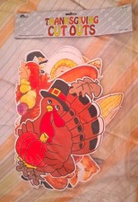Vintage 1980's OTC Thanksgiving Die-cut Wall Decorations NOS picture