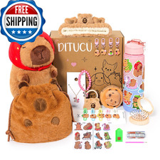 Ditucu Strawberry Capybara Plush Gifts for Girls 4 5 6 7 8 9 10 Years Old with S picture