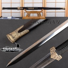 High-end Chinese Sword Han Dynasty Folded Steel Jian Brass Fittings Sharp Blade picture