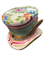 Vintage Limoges Top Hat Shaped Trinket Box picture