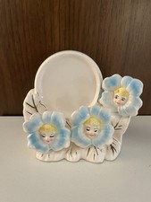 Rare Vtg Anthropomorphic Flower Face Girls Lipstick Holder I.W. Rice PY Japan picture